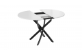 Стол обеденный раздвижной «Дуглас» Тип 1 Черный муар, Стекло глянцевое белое