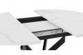 Стол обеденный раздвижной «Дуглас» Тип 1 Черный муар, Стекло матовое белый мрамор