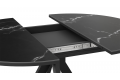 Стол обеденный раздвижной «Дуглас» Тип 2 Черный муар, Стекло матовое черный мрамор