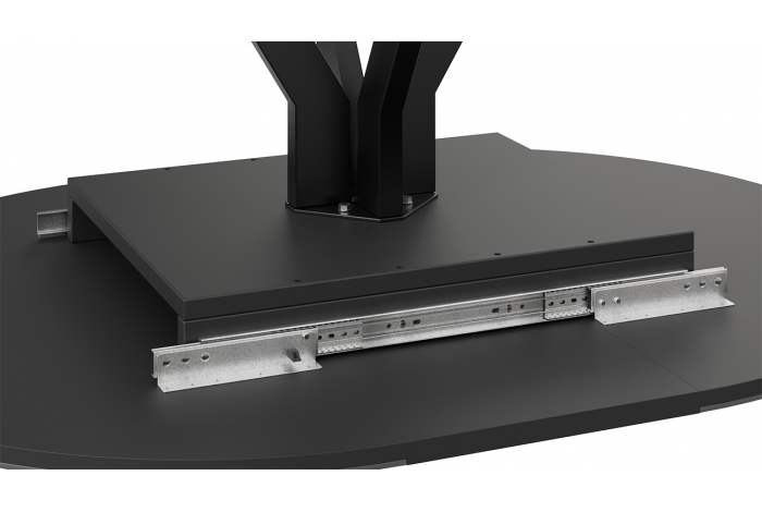 Стол обеденный раздвижной «Дуглас» Тип 2 Черный муар, Стекло матовое черный мрамор