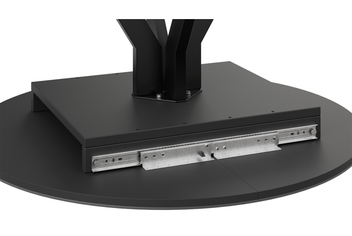 Стол обеденный раздвижной «Дуглас» Тип 2 Черный муар, Стекло матовое черный мрамор