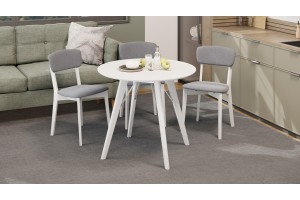 Стол обеденный Колумбия Тип 1 Б-271 Белый матовый, Металл белый