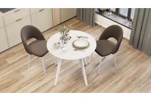 Стол обеденный Колумбия Тип 1 Б-271 Белый матовый, Металл белый