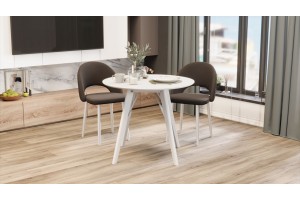 Стол обеденный Колумбия Тип 1 Б-271 Белый матовый, Металл белый