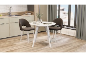 Стол обеденный Колумбия Тип 1 Б-271 Белый матовый, Металл белый