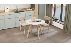 Стол обеденный Колумбия Тип 1 Б-271 Белый матовый, Металл белый, Натуральное дерево