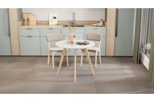 Стол обеденный Колумбия Тип 1 Б-271 Белый матовый, Металл белый, Натуральное дерево