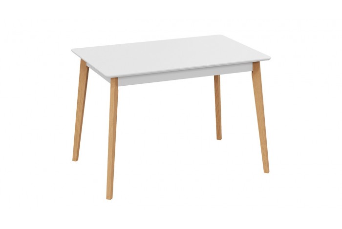 Стол обеденный «Ливерпуль» Тип 3 - Б-293 Белый матовый, Натуральное дерево