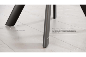 Стол обеденный раздвижной Найтон Тип 1 Черный муар, Керамика матовая черный мрамор