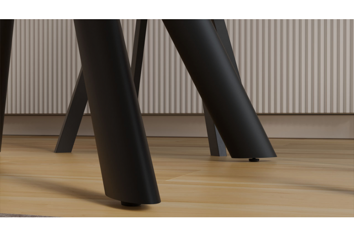 Стол обеденный раздвижной «Найтон» Тип 1 Черный муар, Керамика матовая черный мрамор