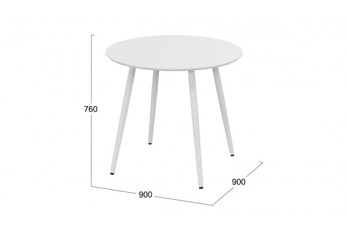Стол обеденный «Оливия» Тип 1 - Б-370 Белый матовый, Металл белый