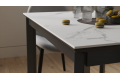 Стол раздвижной «Риттер» Тип 1 Черный муар, Керамика матовая белый мрамор