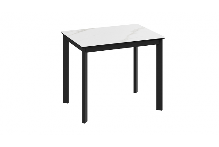 Стол раздвижной «Риттер» Тип 1 Черный муар, Керамика матовая белый мрамор