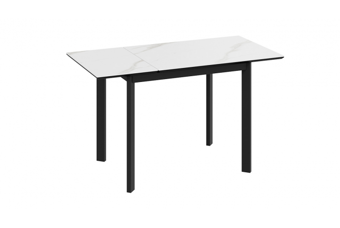 Стол раздвижной «Риттер» Тип 1 Черный муар, Керамика матовая белый мрамор