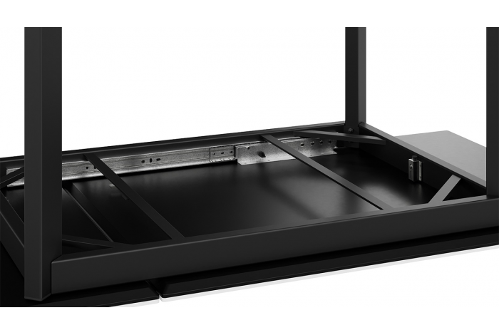 Стол раздвижной «Риттер» Тип 1 Черный муар, Керамика матовая белый мрамор