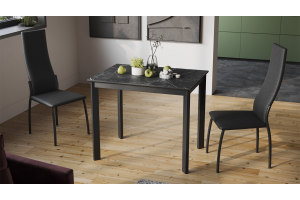 Стол раздвижной Риттер Тип 1 Черный муар, Керамика матовая черный мрамор