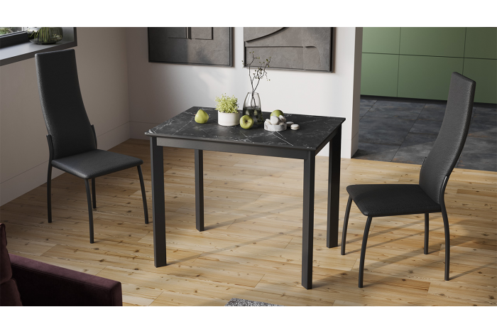 Стол раздвижной «Риттер» Тип 1 Черный муар, Керамика матовая черный мрамор