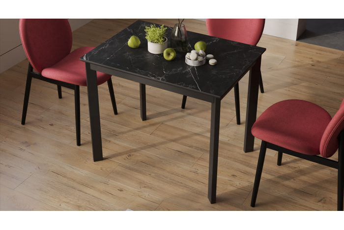 Стол раздвижной «Риттер» Тип 1 Черный муар, Керамика матовая черный мрамор