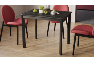 Стол раздвижной Риттер Тип 1 Черный муар, Керамика матовая черный мрамор