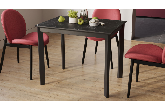 Стол раздвижной «Риттер» Тип 1 Черный муар, Керамика матовая черный мрамор