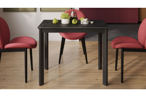 Стол раздвижной Риттер Тип 1 Черный муар, Керамика матовая черный мрамор