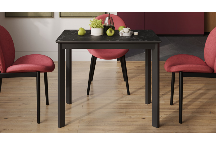 Стол раздвижной «Риттер» Тип 1 Черный муар, Керамика матовая черный мрамор