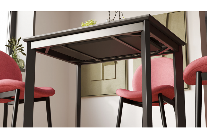 Стол раздвижной «Риттер» Тип 1 Черный муар, Керамика матовая черный мрамор