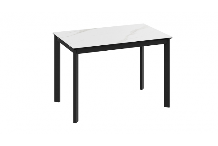 Стол раздвижной «Риттер» Тип 2 Черный муар, Керамика матовая белый мрамор
