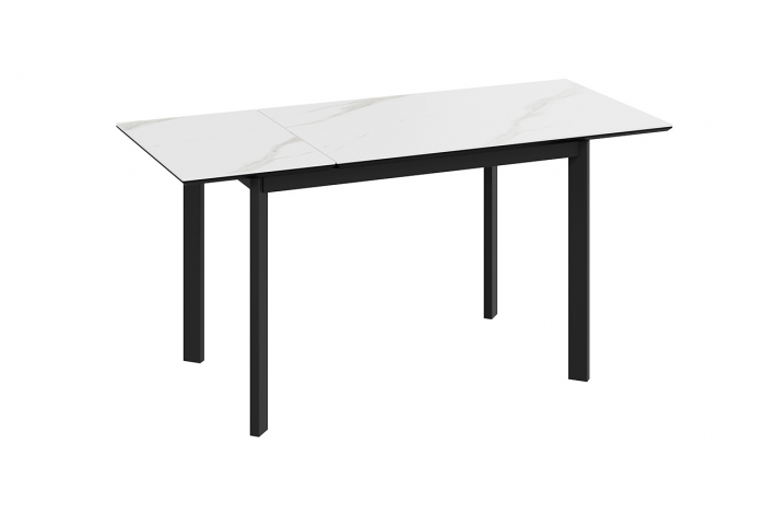 Стол раздвижной «Риттер» Тип 2 Черный муар, Керамика матовая белый мрамор