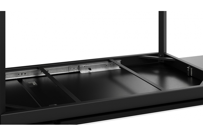 Стол раздвижной «Риттер» Тип 2 Черный муар, Керамика матовая серый мрамор