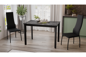 Стол раздвижной Риттер Тип 2 Черный муар, Керамика матовая черный мрамор