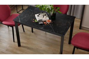 Стол раздвижной Риттер Тип 2 Черный муар, Керамика матовая черный мрамор