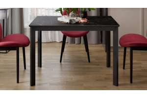 Стол раздвижной Риттер Тип 2 Черный муар, Керамика матовая черный мрамор