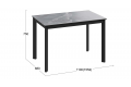 Стол раздвижной «Риттер» Тип 2 Черный муар, Керамика матовая серый мрамор