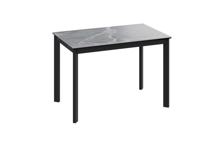 Стол раздвижной «Риттер» Тип 2 Черный муар, Керамика матовая серый мрамор