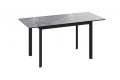 Стол раздвижной «Риттер» Тип 2 Черный муар, Керамика матовая серый мрамор