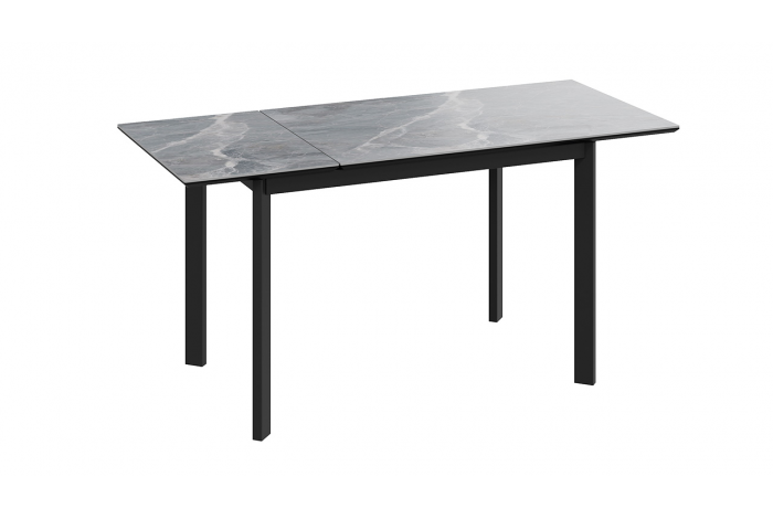 Стол раздвижной «Риттер» Тип 2 Черный муар, Керамика матовая серый мрамор