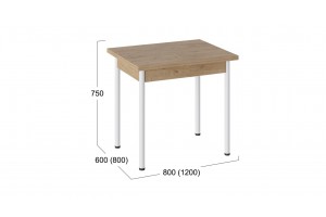 Стол раскладной Родос Тип 2 с опорой d40 Белый муар, Дуб Крафт золотой