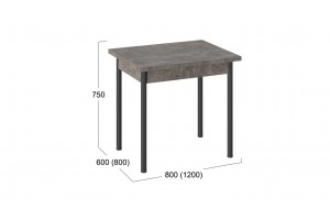 Стол раскладной Родос Тип 2 с опорой d40 Черный муар, Ателье темный