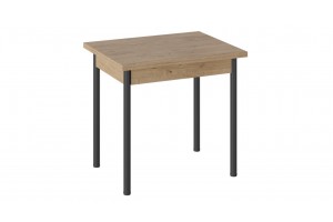 Стол раскладной Родос Тип 2 с опорой d40 Черный муар, Дуб Крафт золотой