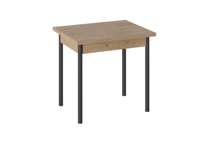 Стол раскладной «Родос» Тип 2 с опорой d40 Черный муар, Дуб Крафт золотой