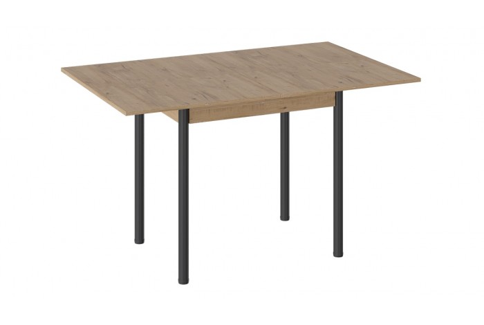 Стол раскладной «Родос» Тип 2 с опорой d40 Черный муар, Дуб Крафт золотой