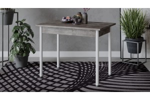 Стол Родос Тип 1 с опорой d40 Белый муар, Ателье темный