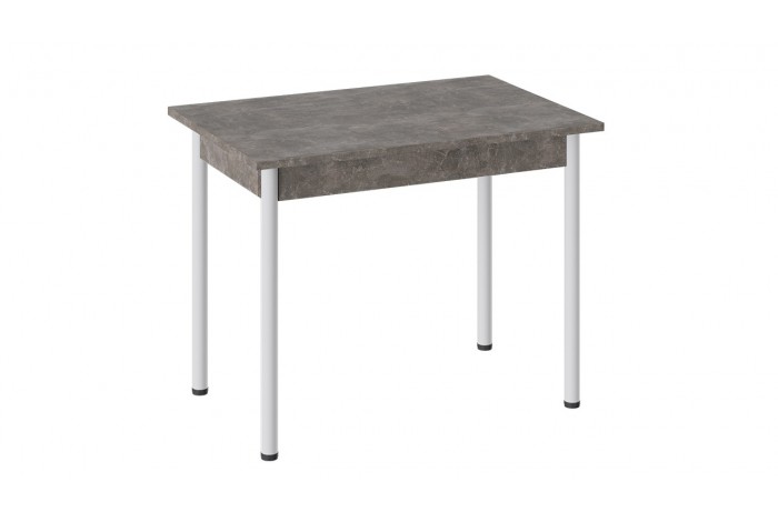 Стол «Родос» Тип 1 с опорой d40 Белый муар, Ателье темный