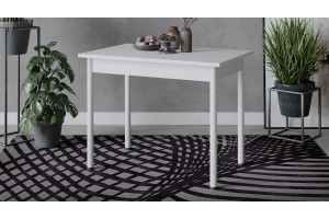 Стол Родос Тип 1 с опорой d40 Белый муар, Белый