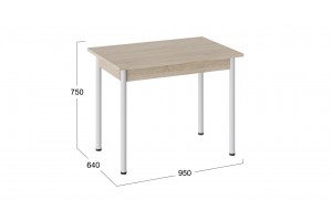 Стол Родос Тип 1 с опорой d40 Белый муар, Дуб Сонома