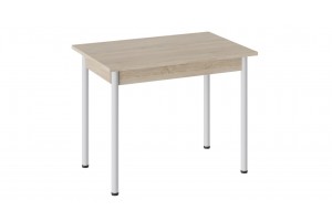 Стол Родос Тип 1 с опорой d40 Белый муар, Дуб Сонома