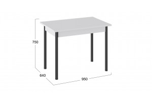Стол Родос Тип 1 с опорой d40 Черный муар, Белый