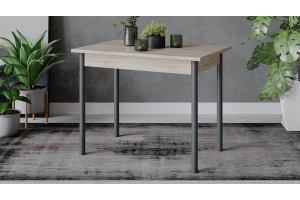 Стол Родос Тип 1 с опорой d40 Черный муар, Дуб Сонома