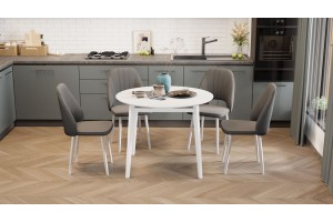 Стол обеденный раздвижной Форли Тип 1 Б-161 Белый матовый